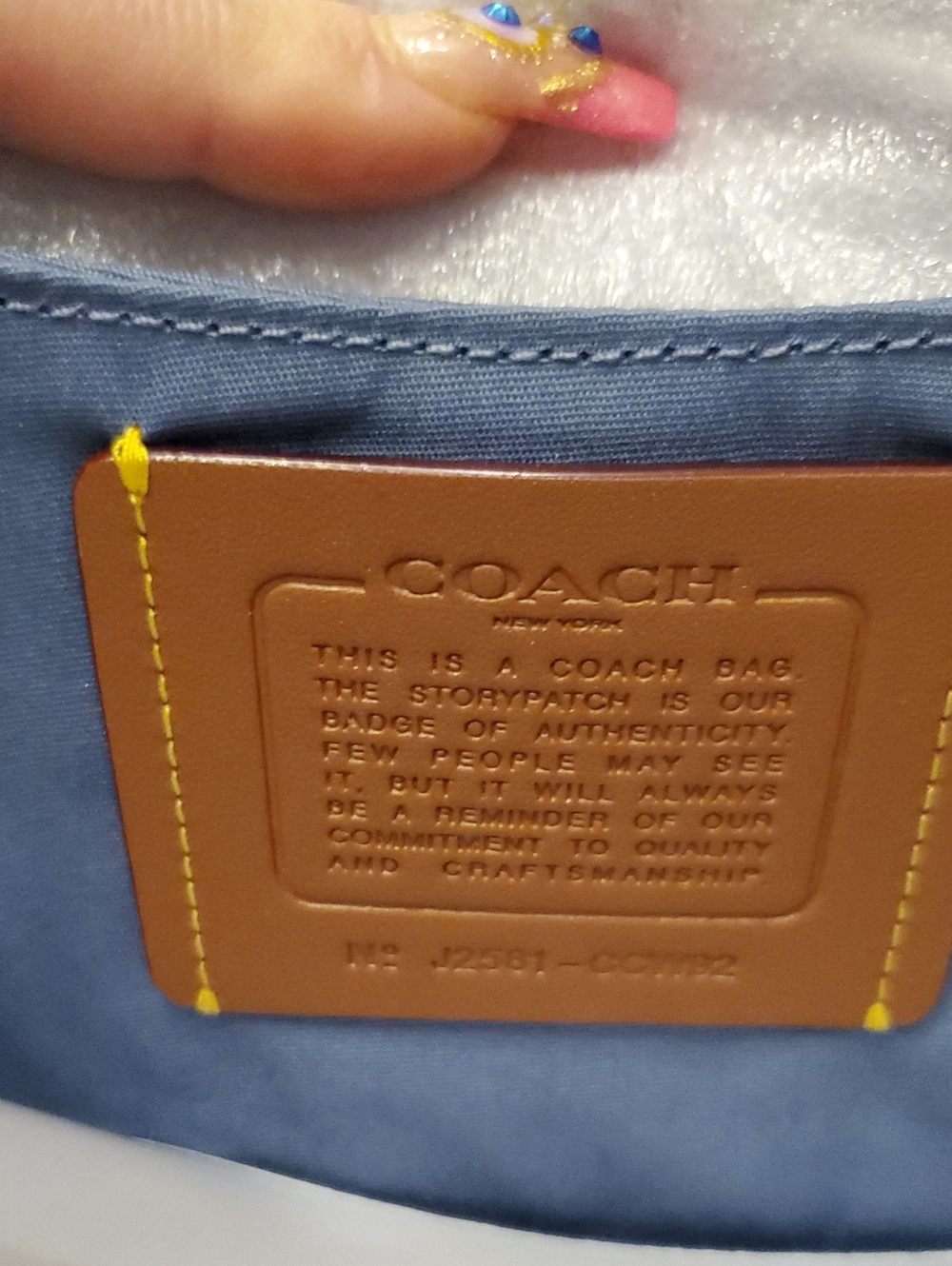 Coach RETAIL Bleach Washed Loved Denim Tabby 26 Distressed Crystals Style CCW92 - Picture 15 of 16